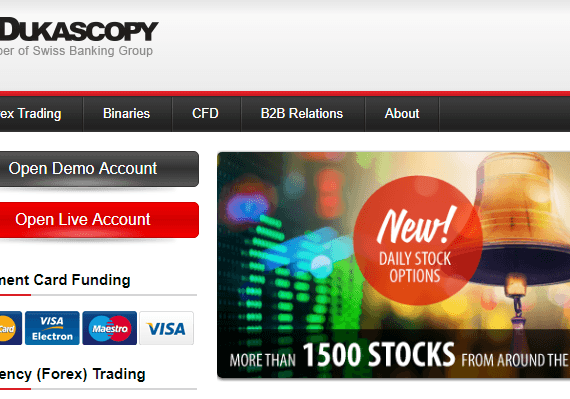 Dukascopy: account di trading online