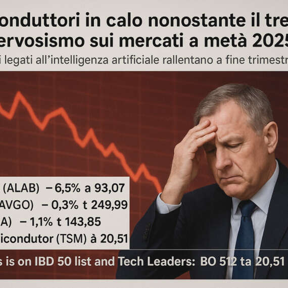 Semiconduttori in calo nonostante il trend AI: nervosismo sui mercati a metà 2025